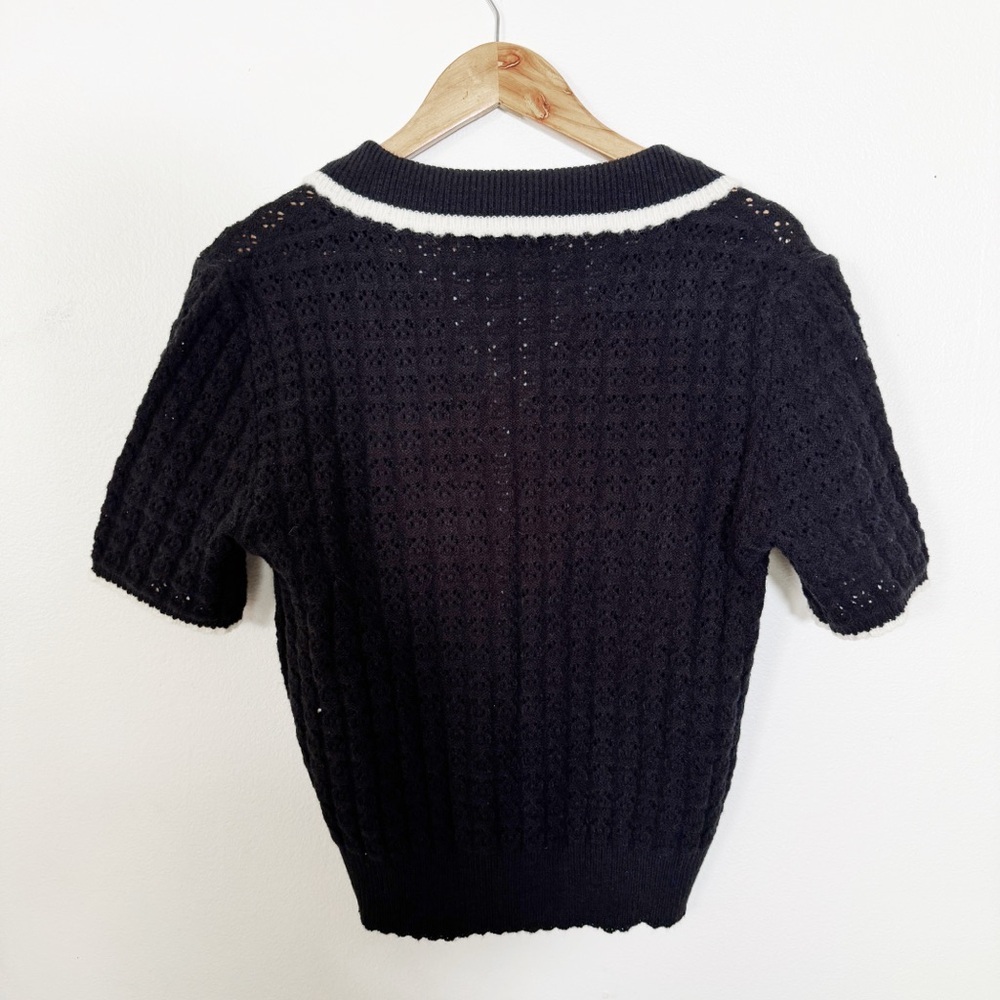 Vici knit collared blouse in black size XL - Picture 5 of 5